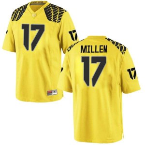Men's University of Oregon #17 Cale Millen Gold Football Game College Jerseys 616496-551