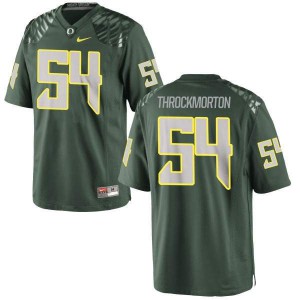 Men Oregon #54 Calvin Throckmorton Green Football Authentic Stitched Jerseys 744238-679