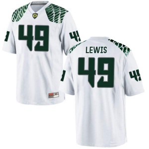 Mens Ducks #49 Camden Lewis White Football Game Stitched Jersey 749000-297