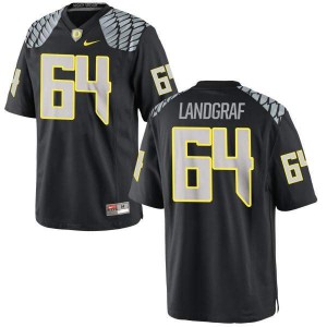Men's Oregon #64 Charlie Landgraf Black Football Game Stitched Jersey 480485-109