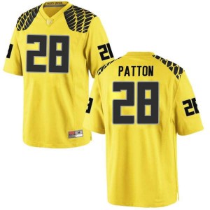 Men's Oregon #28 Cross Patton Gold Football Game Football Jerseys 124088-305