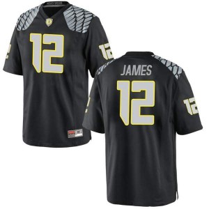 Men's UO #12 DJ James Black Football Replica NCAA Jerseys 862777-236