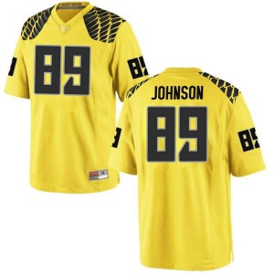 Mens Oregon Ducks #89 DJ Johnson Gold Football Replica Stitch Jersey 299167-309