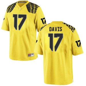 Men Oregon #17 Daewood Davis Gold Football Replica Stitched Jersey 244214-216