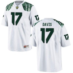 Men UO #17 Daewood Davis White Football Replica High School Jersey 702914-616