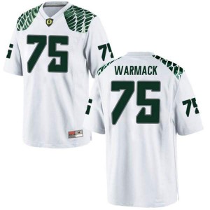 Mens Oregon Ducks #75 Dallas Warmack White Football Game College Jerseys 524838-694