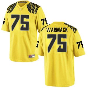 Men Ducks #75 Dallas Warmack Gold Football Replica Official Jersey 123501-808