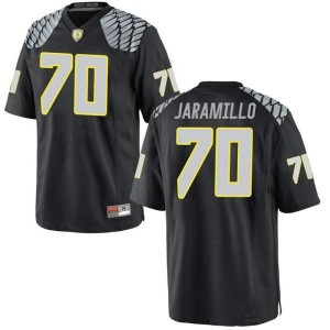 Men's Oregon Ducks #70 Dawson Jaramillo Black Football Replica Official Jersey 499300-120