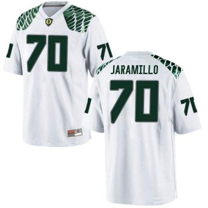 Men's UO #70 Dawson Jaramillo White Football Replica NCAA Jerseys 152245-397