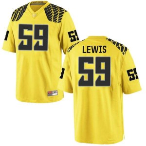 Men Oregon Ducks #59 Devin Lewis Gold Football Game Player Jersey 770471-436