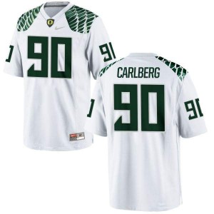 Men's University of Oregon #90 Drayton Carlberg White Football Limited Stitched Jerseys 998625-670