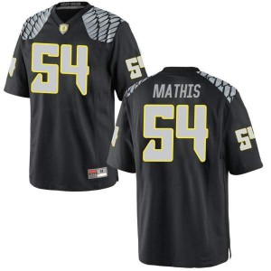 Men Ducks #54 Dru Mathis Black Football Replica Stitched Jersey 837865-662