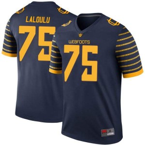 Mens University of Oregon #75 Faaope Laloulu Navy Football Legend Stitch Jerseys 583619-490