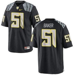 Mens University of Oregon #51 Gary Baker Black Football Replica Stitch Jersey 471820-700
