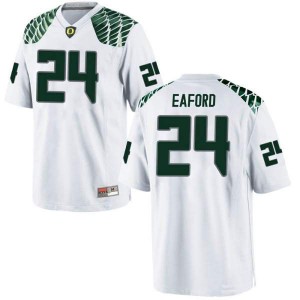 Mens Ducks #24 Ge'mon Eaford White Football Replica Stitched Jersey 571313-242