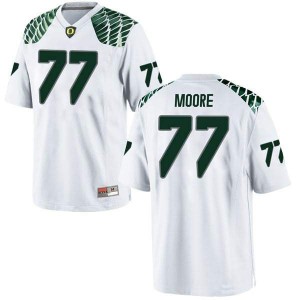 Men University of Oregon #77 George Moore White Football Game University Jersey 806389-819