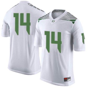 Men Oregon Ducks #14 Haki Woods Jr. White Football Limited Stitched Jerseys 458575-311