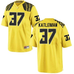 Men's University of Oregon #37 Henry Katleman Gold Football Game Embroidery Jersey 489822-848