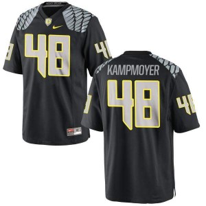 Men University of Oregon #48 Hunter Kampmoyer Black Football Replica Stitched Jersey 801425-943