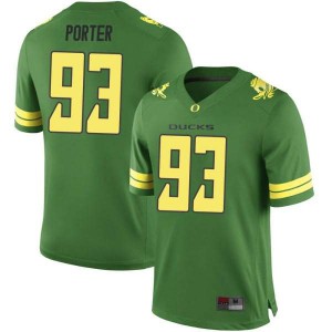 Men's Oregon #93 Isaia Porter Green Football Replica NCAA Jerseys 818069-258
