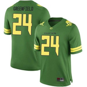 Men Ducks #24 JJ Greenfield Green Football Game Embroidery Jersey 842347-747