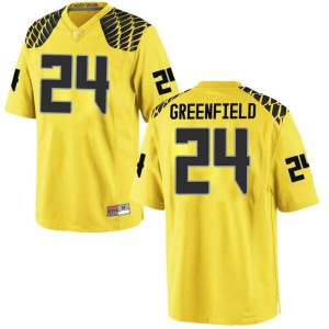 Mens Oregon Ducks #24 JJ Greenfield Gold Football Replica College Jersey 969701-375