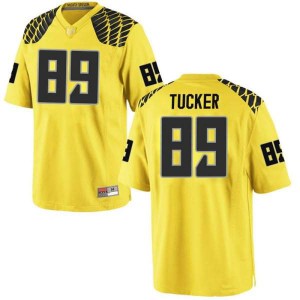 Men's Oregon Ducks #89 JJ Tucker Gold Football Game Stitched Jersey 960974-821