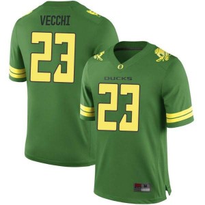 Mens Oregon #23 Jack Vecchi Green Football Game College Jersey 880267-144