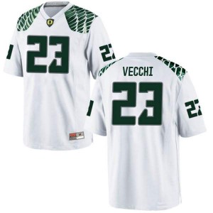 Men Oregon Ducks #23 Jack Vecchi White Football Game Player Jersey 673377-288