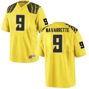 Men Oregon #9 Jaden Navarrette Gold Football Replica Official Jersey 822481-316