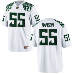 Mens Ducks #55 Jake Hanson White Football Authentic Stitch Jersey 151239-500