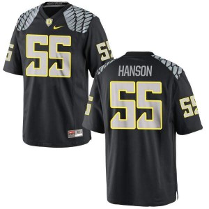Men's University of Oregon #55 Jake Hanson Black Football Game Official Jerseys 984165-118