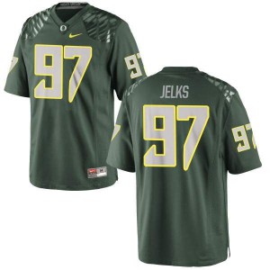 Mens Oregon Ducks #97 Jalen Jelks Green Football Game Player Jersey 283414-351