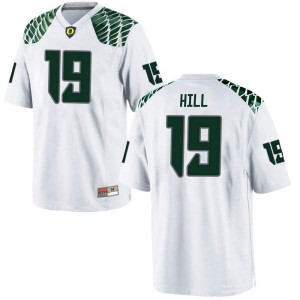 Men's Oregon Ducks #19 Jamal Hill White Football Game Official Jersey 753391-235