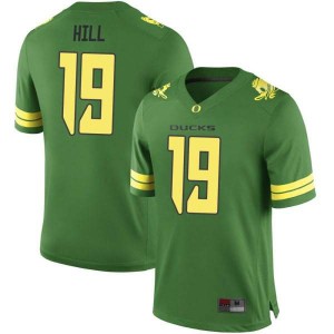 Men's UO #19 Jamal Hill Green Football Replica Stitched Jerseys 592115-516