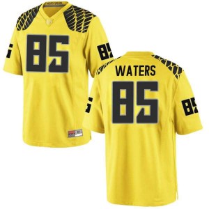 Men's Oregon Ducks #85 Jaron Waters Gold Football Replica High School Jerseys 569788-242