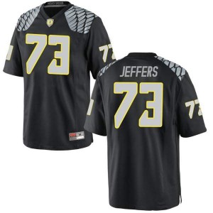 Men's University of Oregon #73 Jaylan Jeffers Black Football Game Stitched Jersey 558376-839