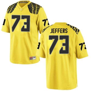 Men Ducks #73 Jaylan Jeffers Gold Football Replica College Jerseys 700258-327