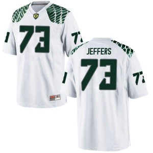 Mens Ducks #73 Jaylan Jeffers White Football Replica NCAA Jersey 575844-694