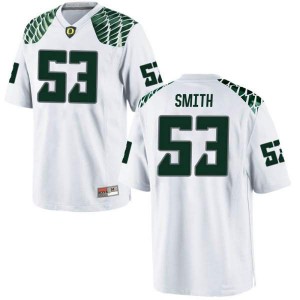 Men Ducks #53 Jaylen Smith White Football Game Stitched Jerseys 217122-688