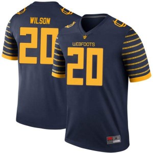 Men Oregon #20 Jayvaun Wilson Navy Football Legend Stitch Jerseys 823219-761