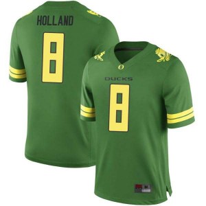 Men University of Oregon #8 Jevon Holland Green Football Game Stitch Jersey 575922-517
