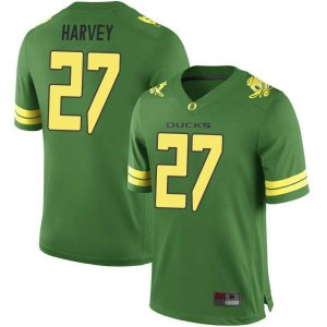Men's University of Oregon #27 John Harvey Green Football Replica Football Jersey 369737-147