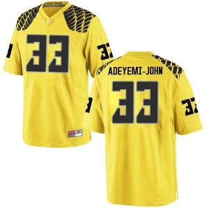 Mens UO #33 Jordan Adeyemi-John Gold Football Game NCAA Jersey 811751-405