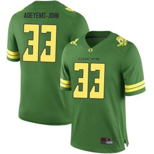 Mens Ducks #33 Jordan Adeyemi-John Green Football Replica Stitched Jersey 766738-496