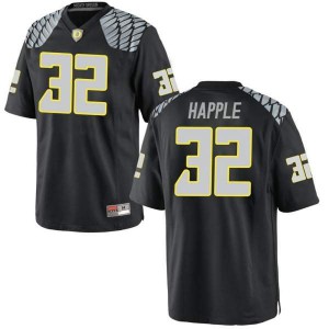 Men University of Oregon #32 Jordan Happle Black Football Game Football Jersey 744322-232