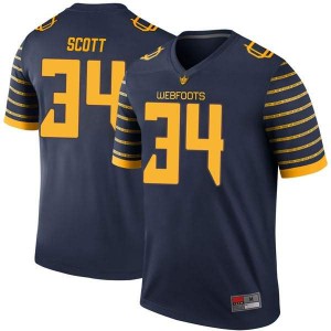 Men University of Oregon #34 Jordon Scott Navy Football Legend Embroidery Jerseys 885289-105