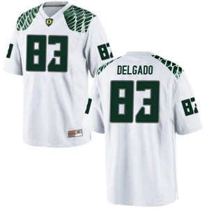 Mens University of Oregon #83 Josh Delgado White Football Game Stitched Jersey 720731-741