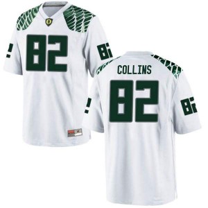 Men's University of Oregon #82 Justin Collins White Football Replica Embroidery Jerseys 862484-913