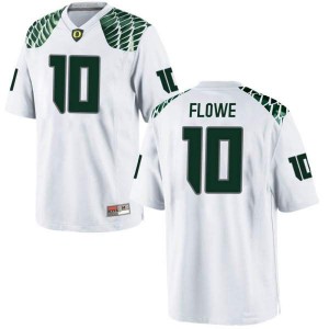 Men Oregon #10 Justin Flowe White Football Replica Stitched Jersey 808808-577